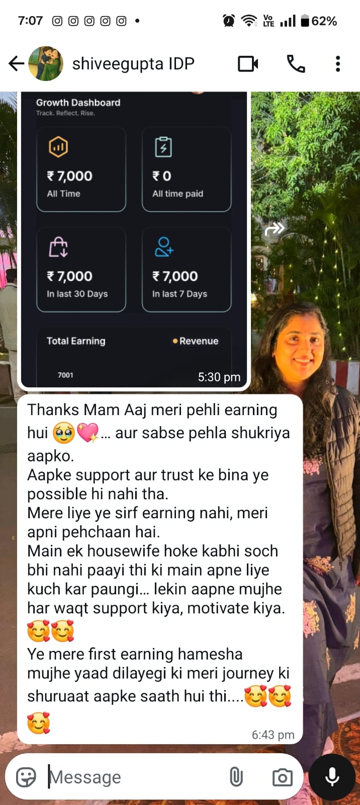 Testimonial chat screenshot 3